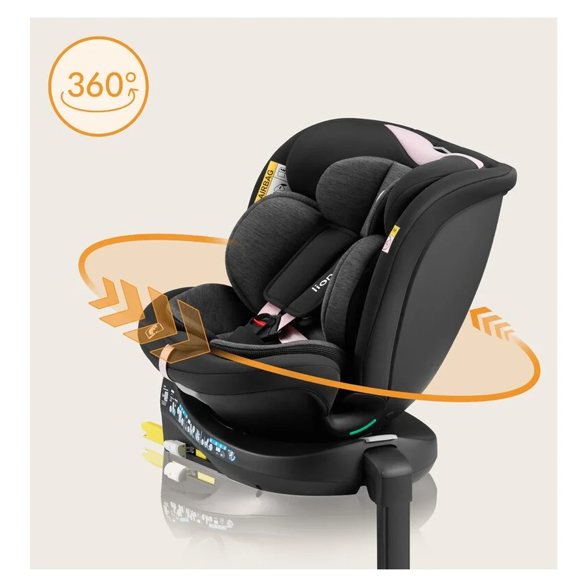 Scaun auto, Lionelo, i-Size Navy, 0-36 Kg, 40-150 cm, Cu isofix si picior de fixare, Protectie laterala, Rotire 360 [36]
