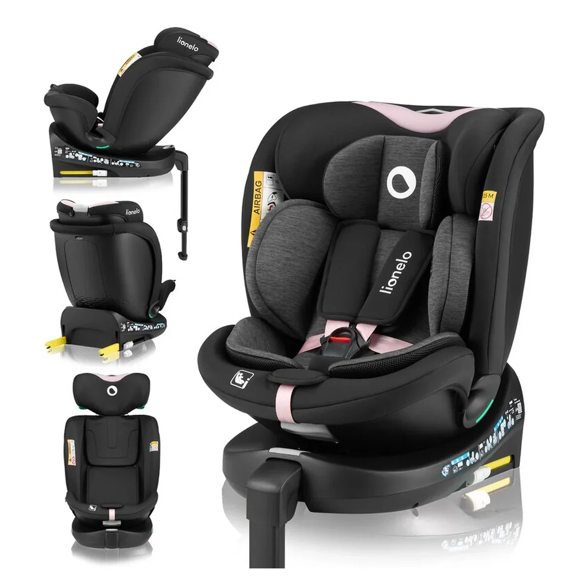 Scaun auto, Lionelo, i-Size Navy, 0-36 Kg, 40-150 cm, Cu isofix si picior de fixare, Protectie laterala, Rotire 360 [32]