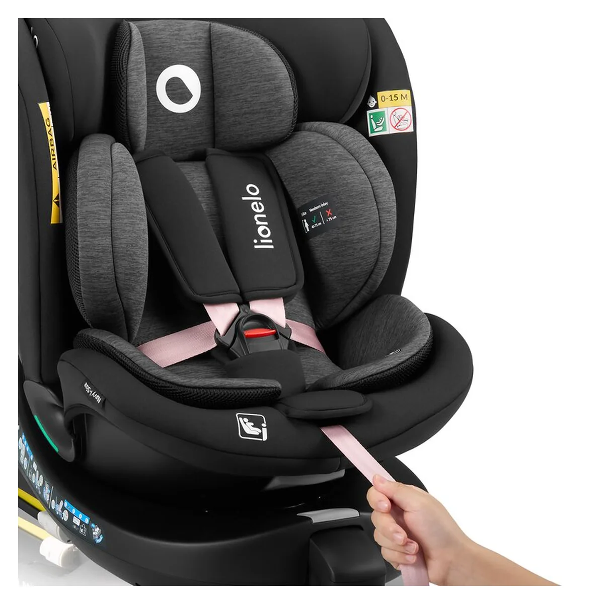 Scaun auto, Lionelo, i-Size Navy, 0-36 Kg, 40-150 cm, Cu isofix si picior de fixare, Protectie laterala, Rotire 360 [21]