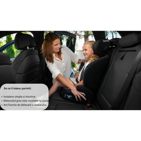 Scaun auto, Lionelo, Lars i-Size, Cu tetiera reglabila in 10 pozitii, Cu pozitionare spre sensul de mers, 15-36 Kg, [22]