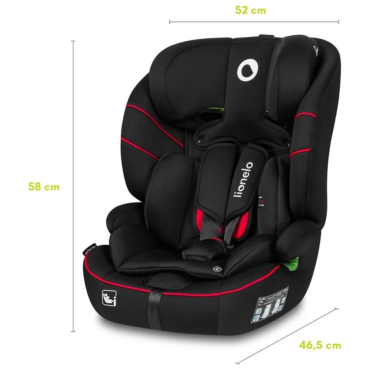 Scaun auto, Lionelo, Levi i-Size, Universal, Instalare FWF, Cu tetiera reglabila in 10 pozitii, Cu spatar detasabil, [18]