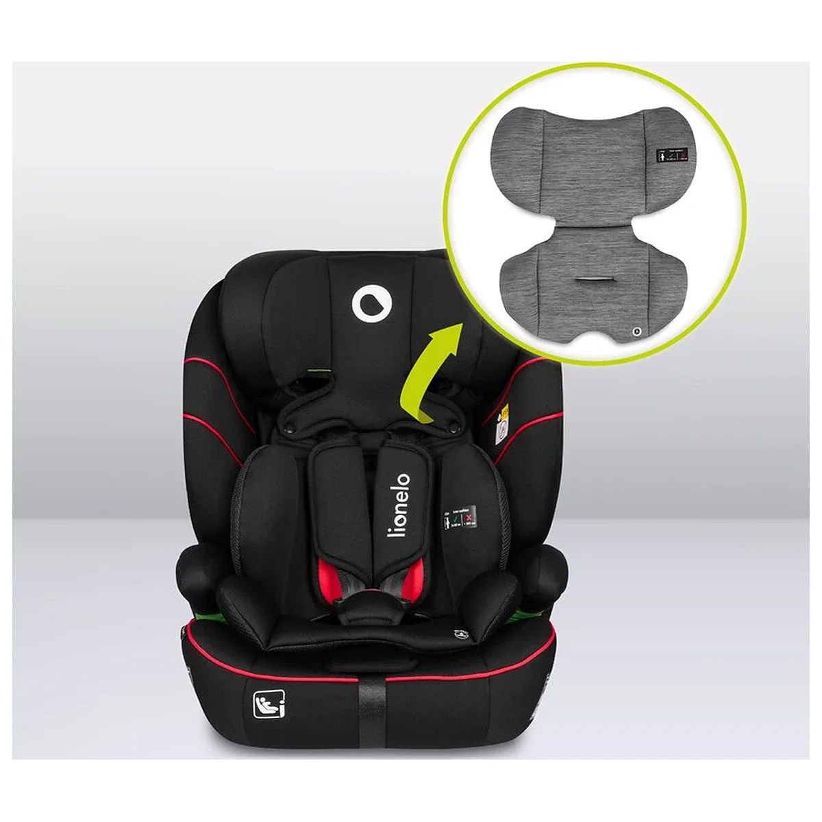 Scaun auto, Lionelo, Levi i-Size, Universal, Instalare FWF, Cu tetiera reglabila in 10 pozitii, Cu spatar detasabil, [19]