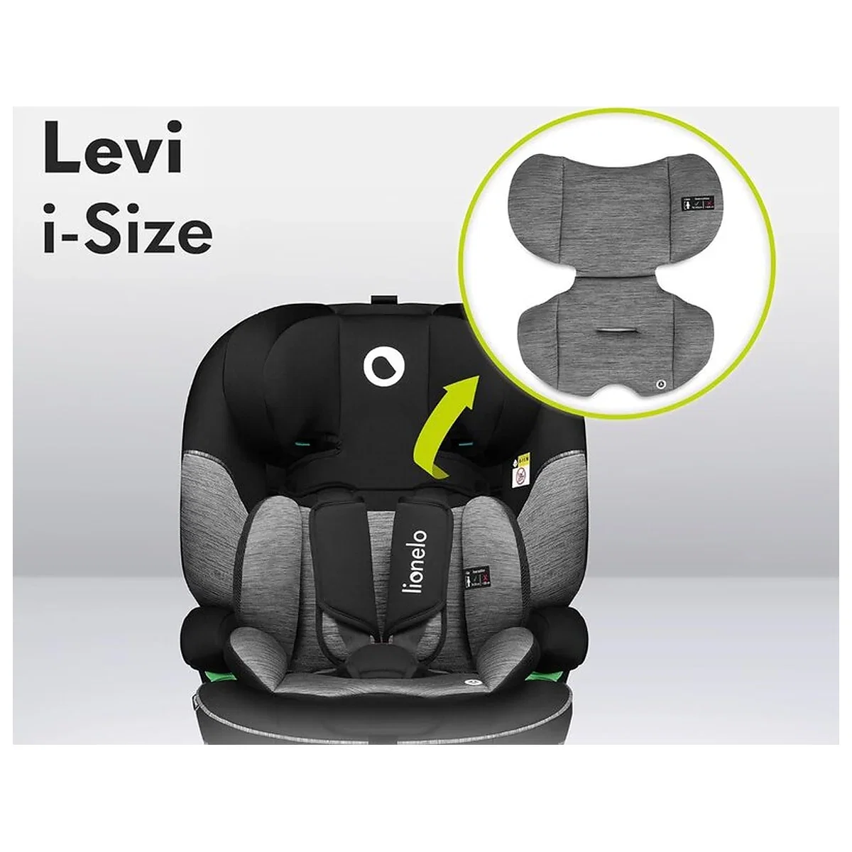 Scaun auto, Lionelo, Levi One i-Size, Universal, Instalare FWF, Cu tetiera reglabila in 10 pozitii, Cu spatar [14]