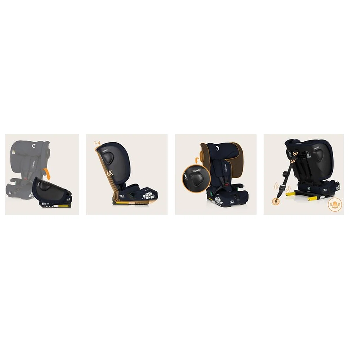 Scaun auto pliabil, Lionelo, Nelly, i-Size, 76- 150 cm, Tetiera reglabila in 15 pozitii, Spatar reglabil in 4 pozitii, [33]