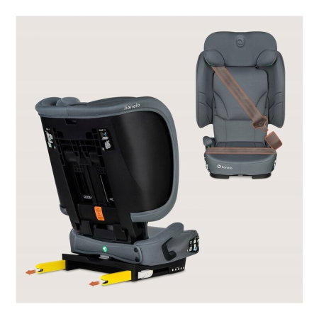 Scaun auto pliabil, Lionelo, Orin, i-Size, 100-150 cm, Isofix+Top Tether, Husa transport, Gri Grafit [26]