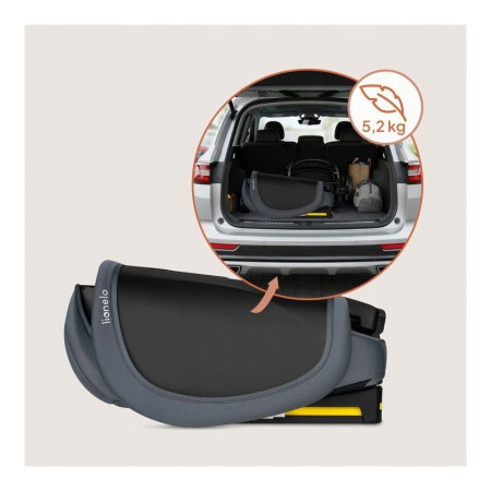 Scaun auto pliabil, Lionelo, Orin, i-Size, 100-150 cm, Isofix+Top Tether, Husa transport, Gri Grafit [29]