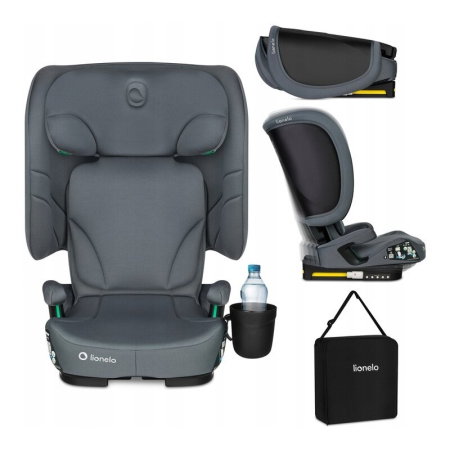Scaun auto pliabil, Lionelo, Orin, i-Size, 100-150 cm, Isofix+Top Tether, Husa transport, Gri Grafit [4]