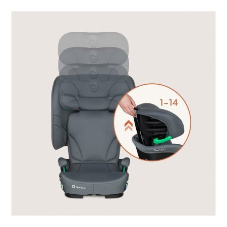 Scaun auto pliabil, Lionelo, Orin, i-Size, 100-150 cm, Isofix+Top Tether, Husa transport, Gri Grafit [27]
