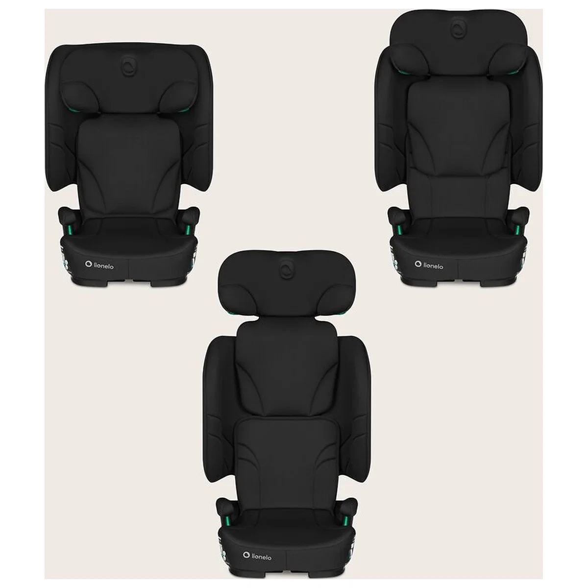 Scaun auto pliabil, Lionelo, Orin, i-Size, 100-150 cm, Isofix+Top Tether, Husa transport, Negru Carbon [17]
