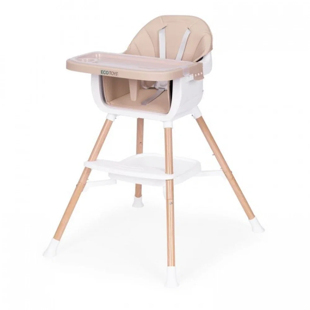 Scaun de masa 2 in 1 Ecotoys - Bej 36 luni [3]