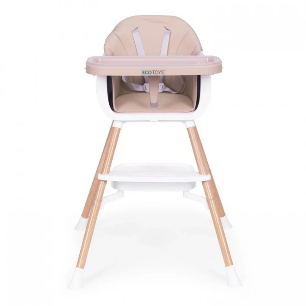 Scaun de masa 2 in 1 Ecotoys - Bej 36 luni [2]