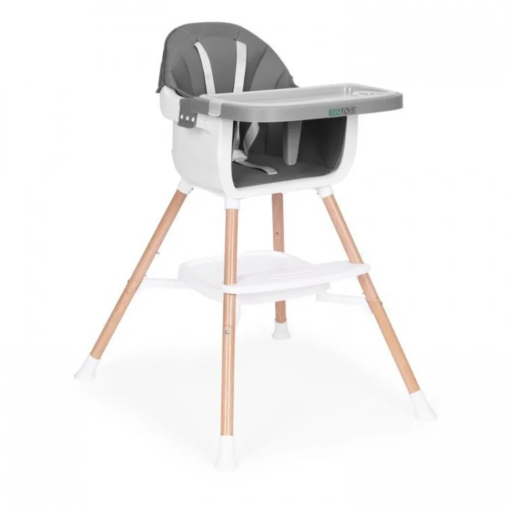 Ora mesei - Scaun de masa 2 in 1 Ecotoys - Gri 36 luni