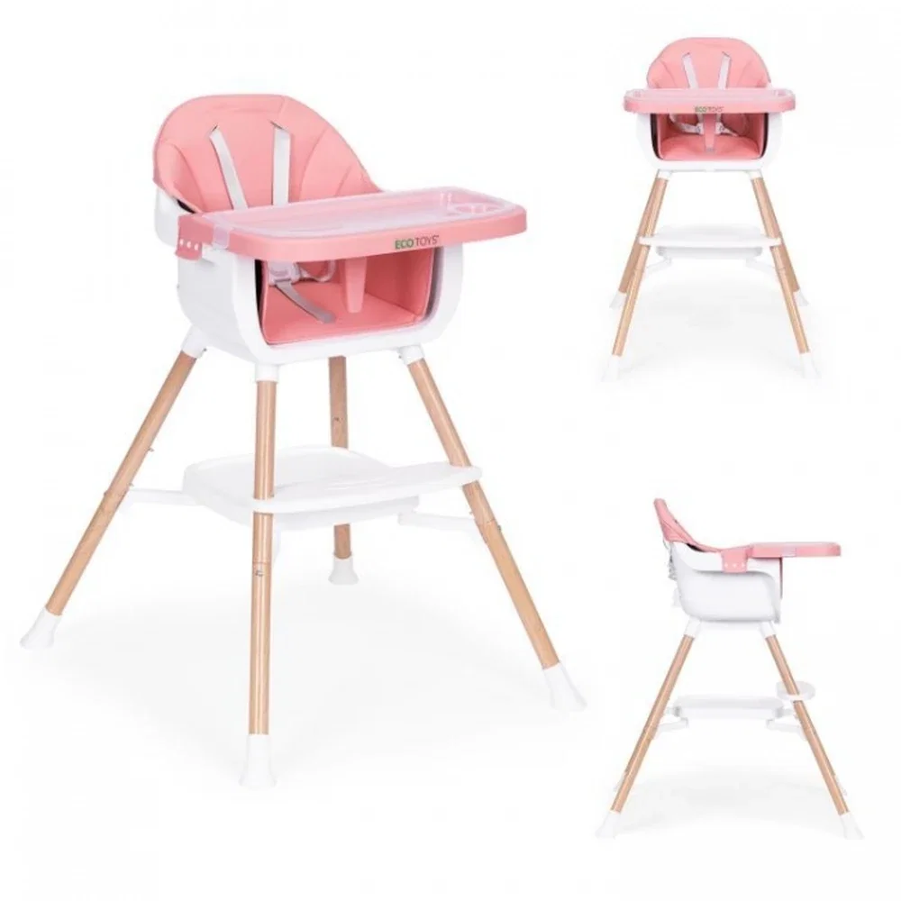 Scaun de masa 2 in 1 Ecotoys - Roz 36 luni [1]