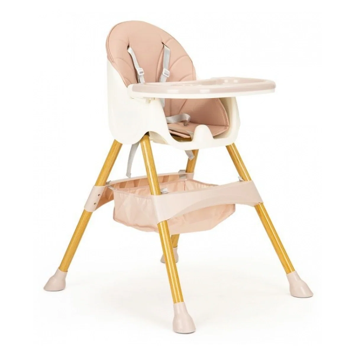 Ora mesei - Scaun de masa 2 in 1 Ecotoys - Roz 36 luni