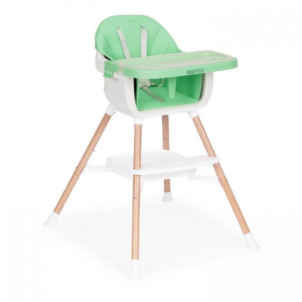 Ora mesei - Scaun de masa 2 in 1 Ecotoys - Verde 36 luni