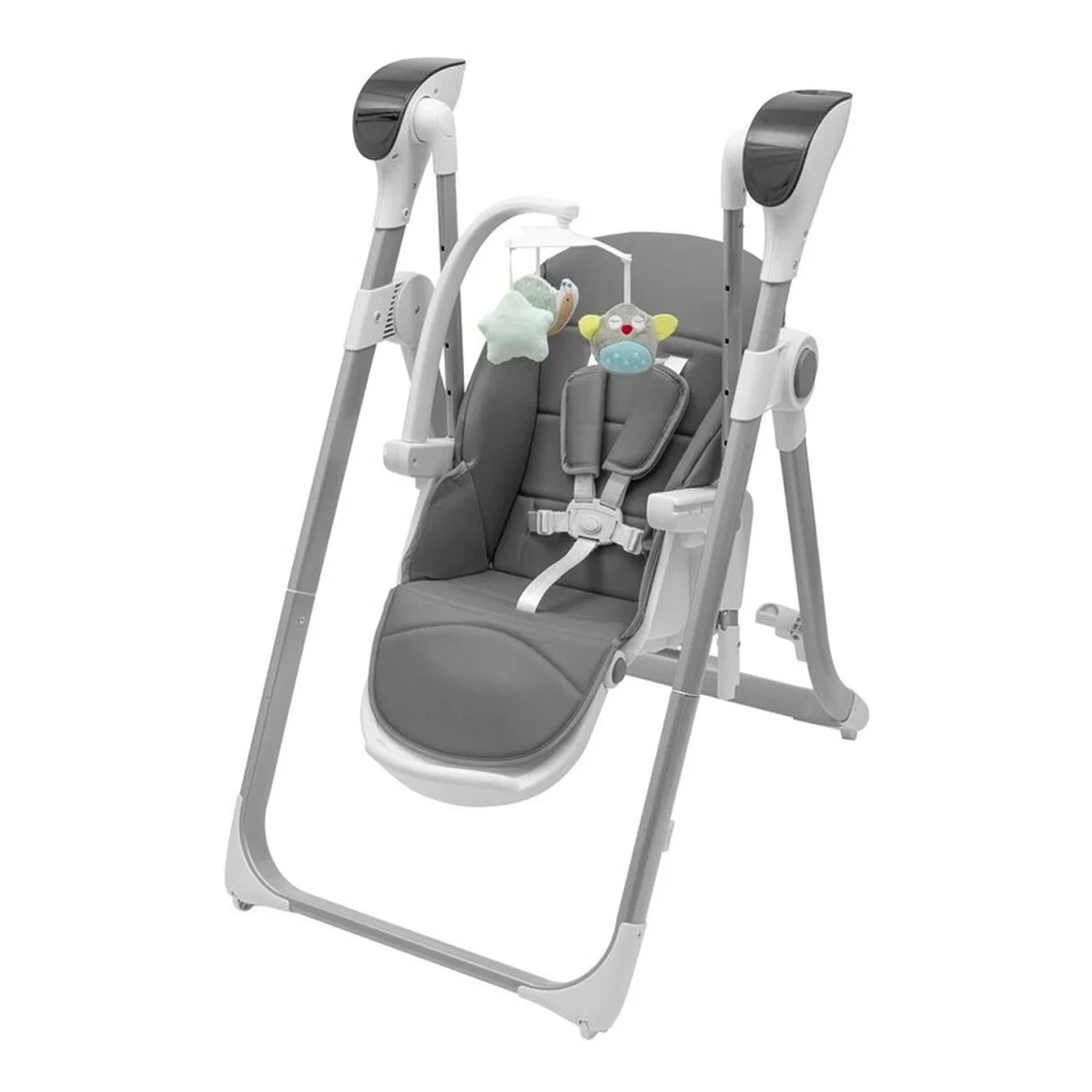 Scaun de masa 2 in 1, New Baby, Smart, leagan , telecomanda, 5 viteze de leganare, melodii si jucarii, 0-36 luni, Grey [3]
