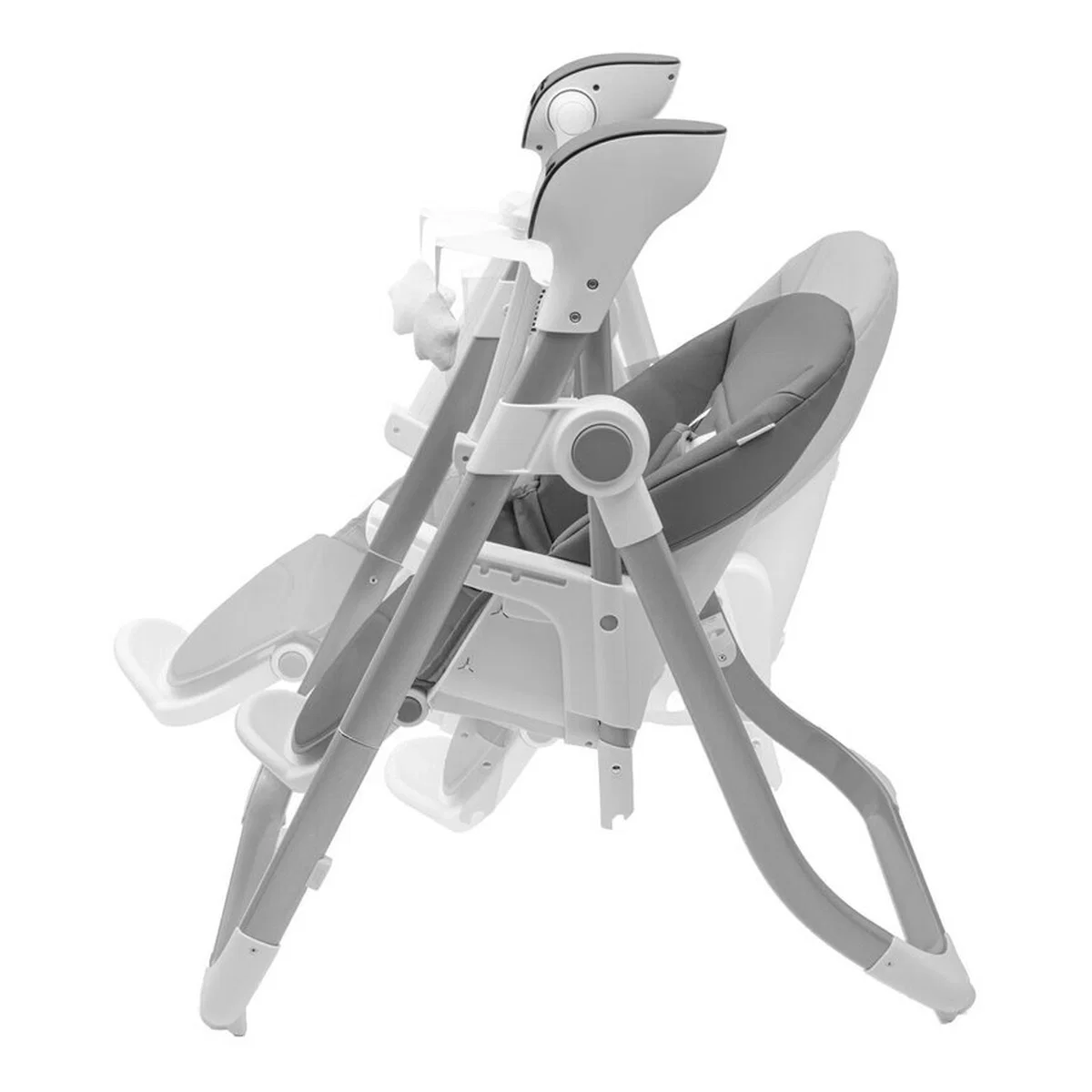 Scaun de masa 2 in 1, New Baby, Smart, leagan , telecomanda, 5 viteze de leganare, melodii si jucarii, 0-36 luni, Grey [4]