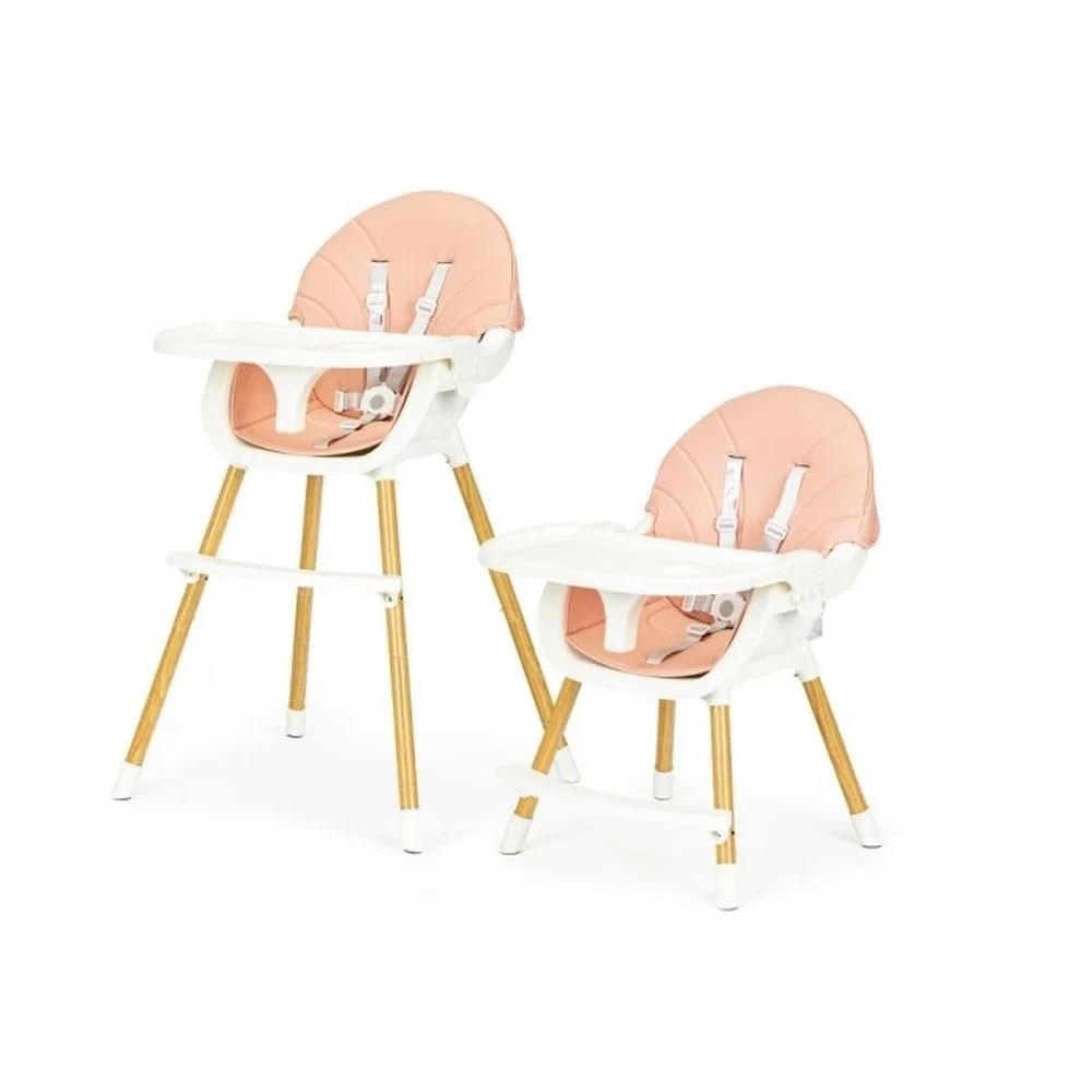 Scaune de masa - Scaun de masa 2 in 1 - Roz Ecotoys 6 luni+
