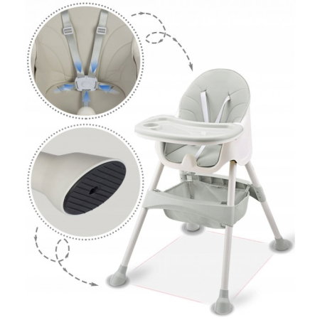 Scaun de masa 3 in 1 Ricokids Milo - Gri 6 luni [4]
