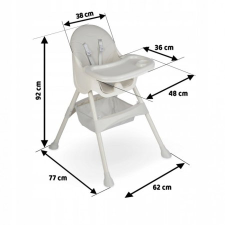 Scaun de masa 3 in 1 Ricokids Milo - Gri 6 luni [6]
