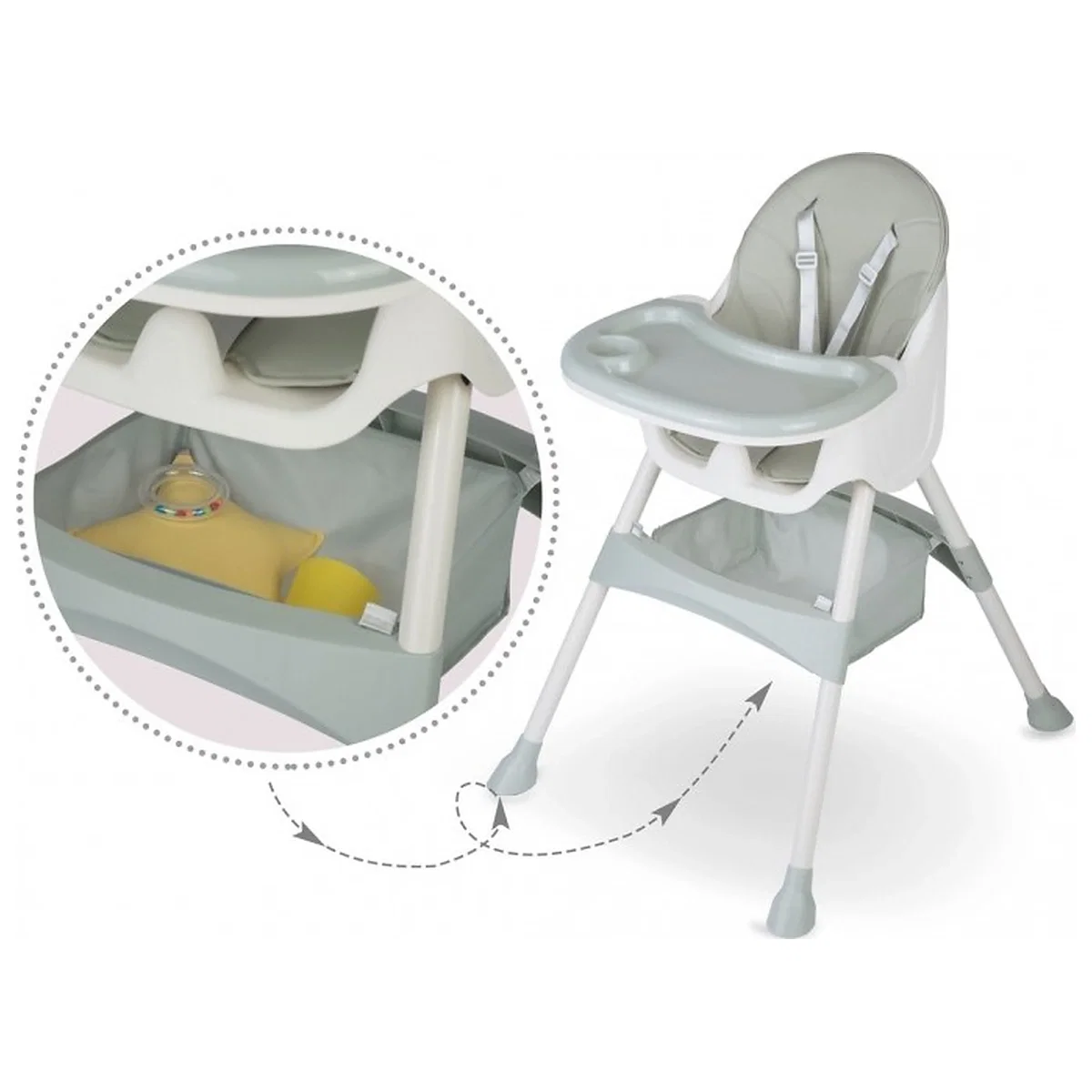 Scaun de masa 3 in 1 Ricokids Milo - Verde 6 luni [5]