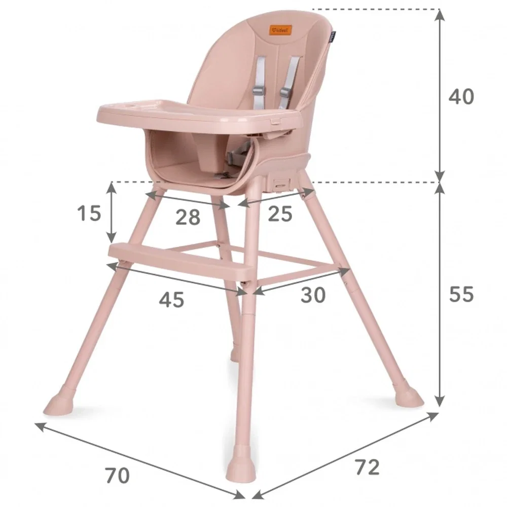 Scaun de masa 4 in 1 Kidwell EATAN Pink 6 ani [1]