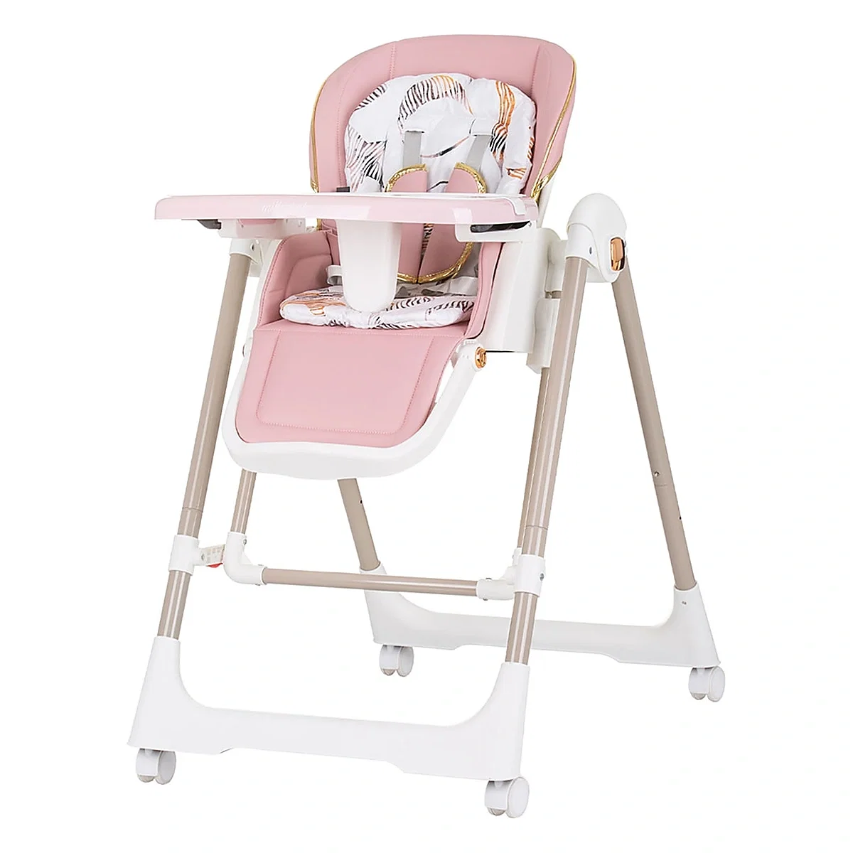 Ora mesei - Scaun de masa Chipolino Milk Shake 2 in 1, Flamingo 6 luni