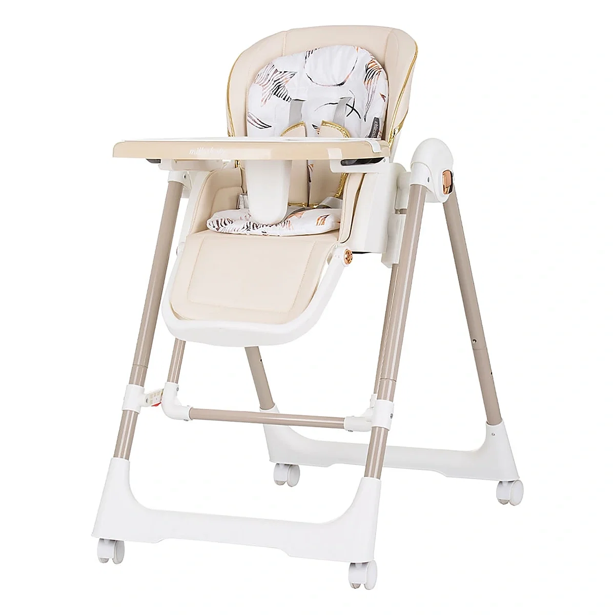 Ora mesei - Scaun de masa Chipolino Milk Shake 2 in 1, Macadamia 6 luni