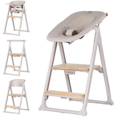 Ora mesei - Scaun de masa Chipolino Quatro 4 in 1 (scaun de masa, balansoar, turn de invatare, scaun adulti), Cashmere