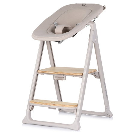 Scaune de masa - Scaun de masa Chipolino Quatro 4 in 1 (scaun de masa, balansoar, turn de invatare, scaun adulti), Cashmere