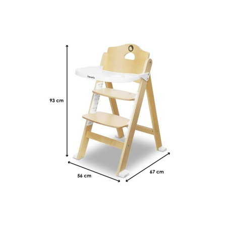Scaun de masa, Lionelo, Floris, 3 in 1, Din Lemn, Transformabil, Reglabil pe inaltime in 4 pozitii, Suport picioare- 4 [16]