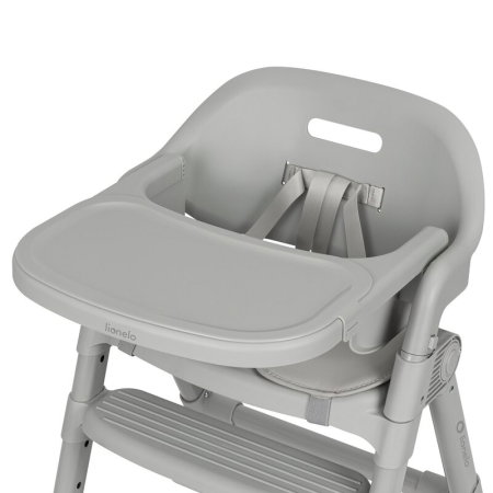 Scaun de masa, Lionelo, Matt, 3 in 1, Pliabil, Cu tava detasabila, Cu centuri de siguranta in 5 puncte, Suport pentru picioare si sezut reglabile, Pana la 110 kg, 6 luni - adult, Gri [13]