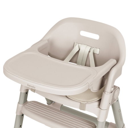 Scaun de masa, Lionelo, Matt, 3 in 1, Pliabil, Cu tava detasabila, Cu centuri de siguranta in 5 puncte, Suport pentru picioare si sezut reglabile, Pana la 110 kg, 6 luni - adult, Bej [13]