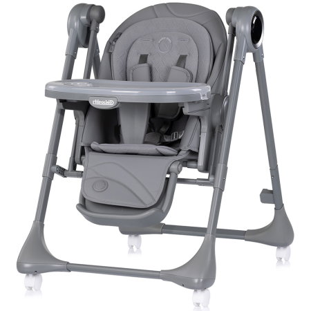 Scaun de masa si leagan electric Chipolino Master Class 2 in 1, pana la 15 kg, spatar reglabil, inaltime reglabila, functie bluetooth, pliere compacta, Charcoal [1]