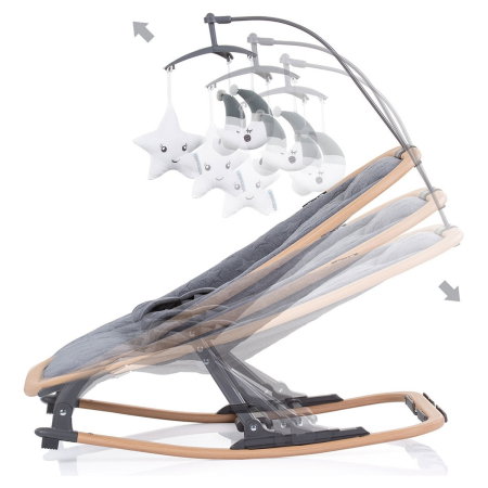 Scaunel balansoar Chipolino Velvet graphite wood 6 luni [2]