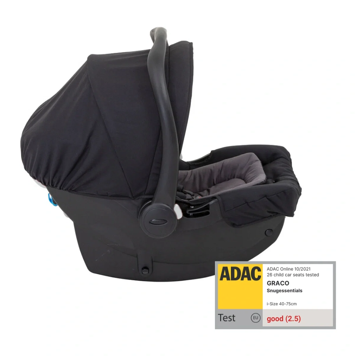 Scoica auto Graco SnugEssentials Midnight Black, 40-75 cm, testata ADAC si certificata R129 15 luni [7]