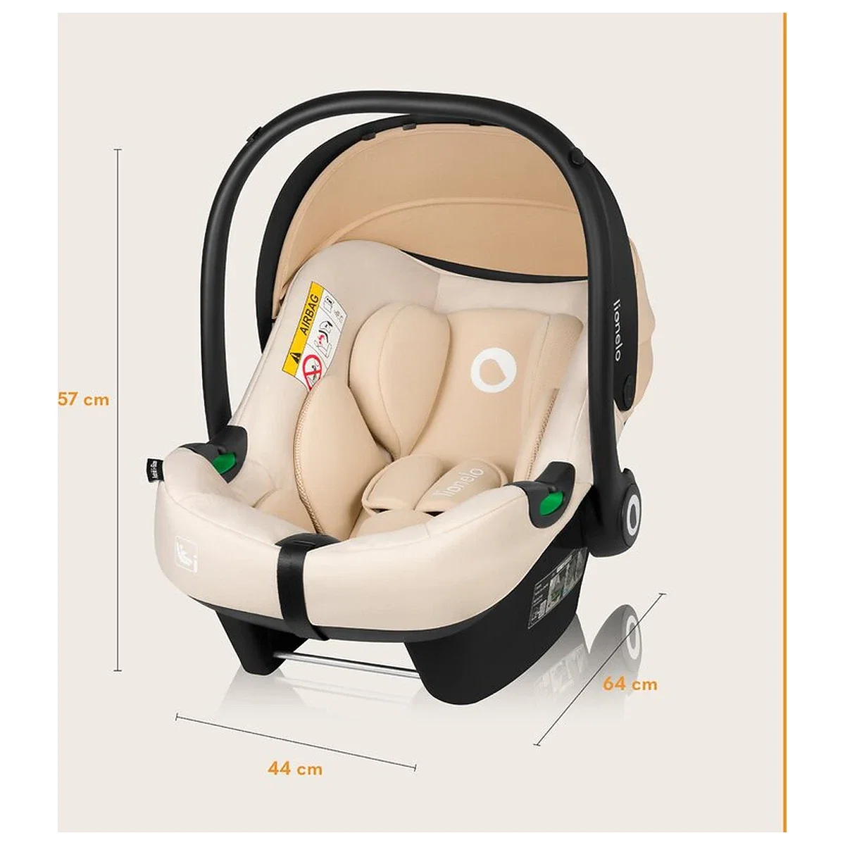 Scoica auto, Lionelo, i-Size Astrid, 0-13 Kg, 40-87 cm, Testat ADAC, Bej [26]