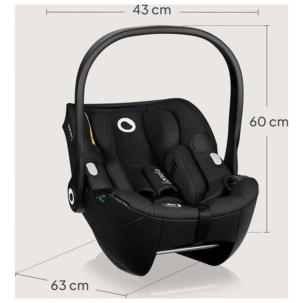Scoica auto, Lionelo, Moxie, i-Size, 40-87 cm, Tetiera reglabila, intarita cu spuma de memorie, Carcasa ventilata, Din [13]