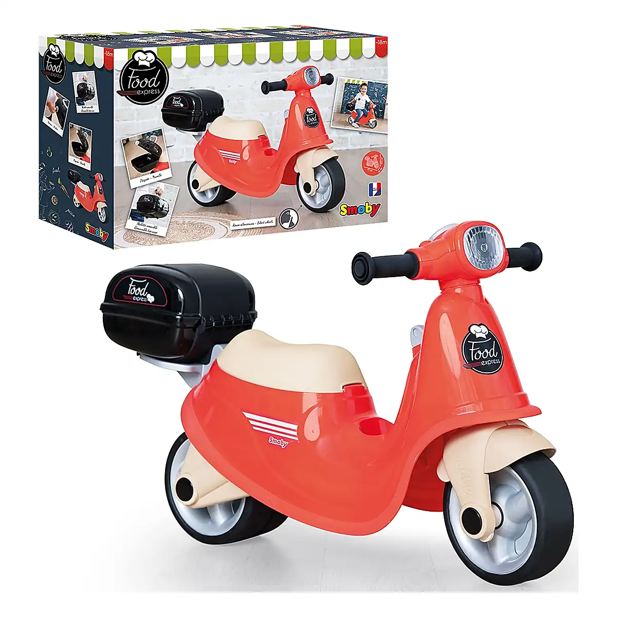 Scuter Smoby Scooter Ride-On Food Express, Rosu 5 ani [8]