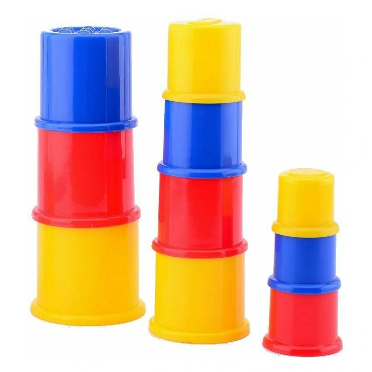Jucarii bebelusi - Set 10 cupe pentru stivuit - Happy World