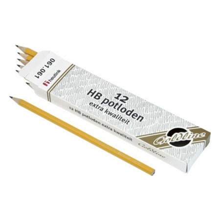 Jucarii din lemn - Set 12 creioane Goldline HB din lemn galben - Heutink