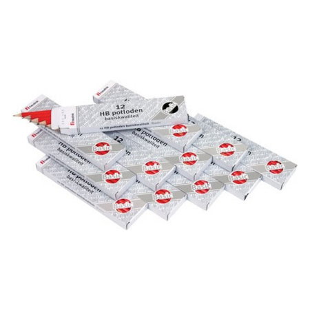 Jucarii din lemn - Set 144 creioane Basic HB din lemn rosu - Heutink