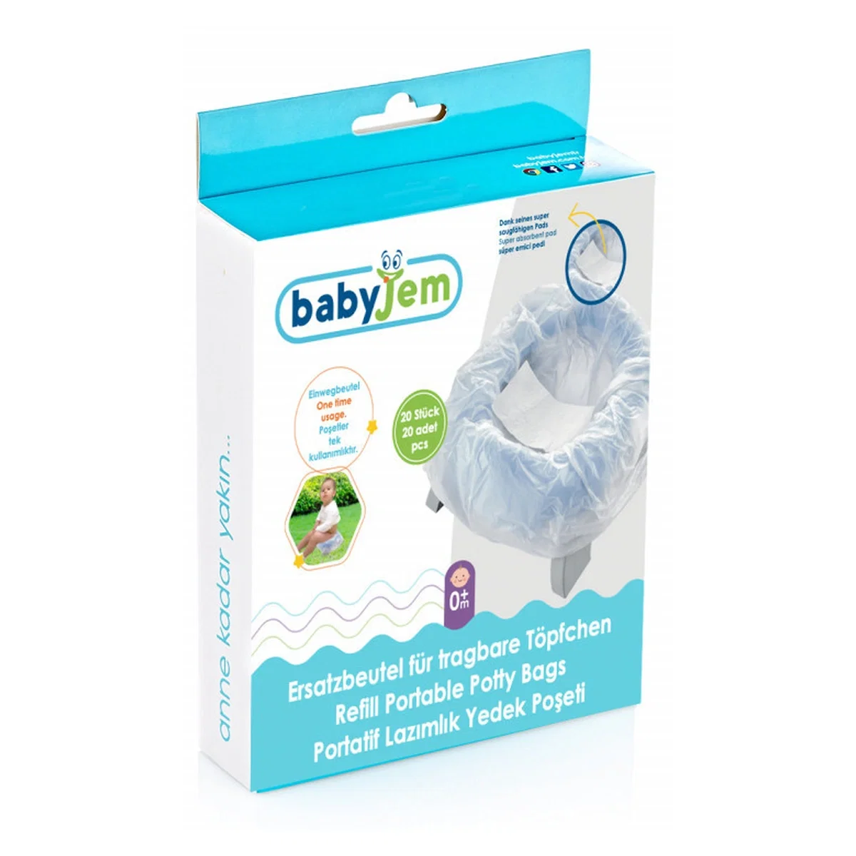 Olite si reductoare toaleta - Set 20 rezerve pentru Olita Portable Seat BabyJem