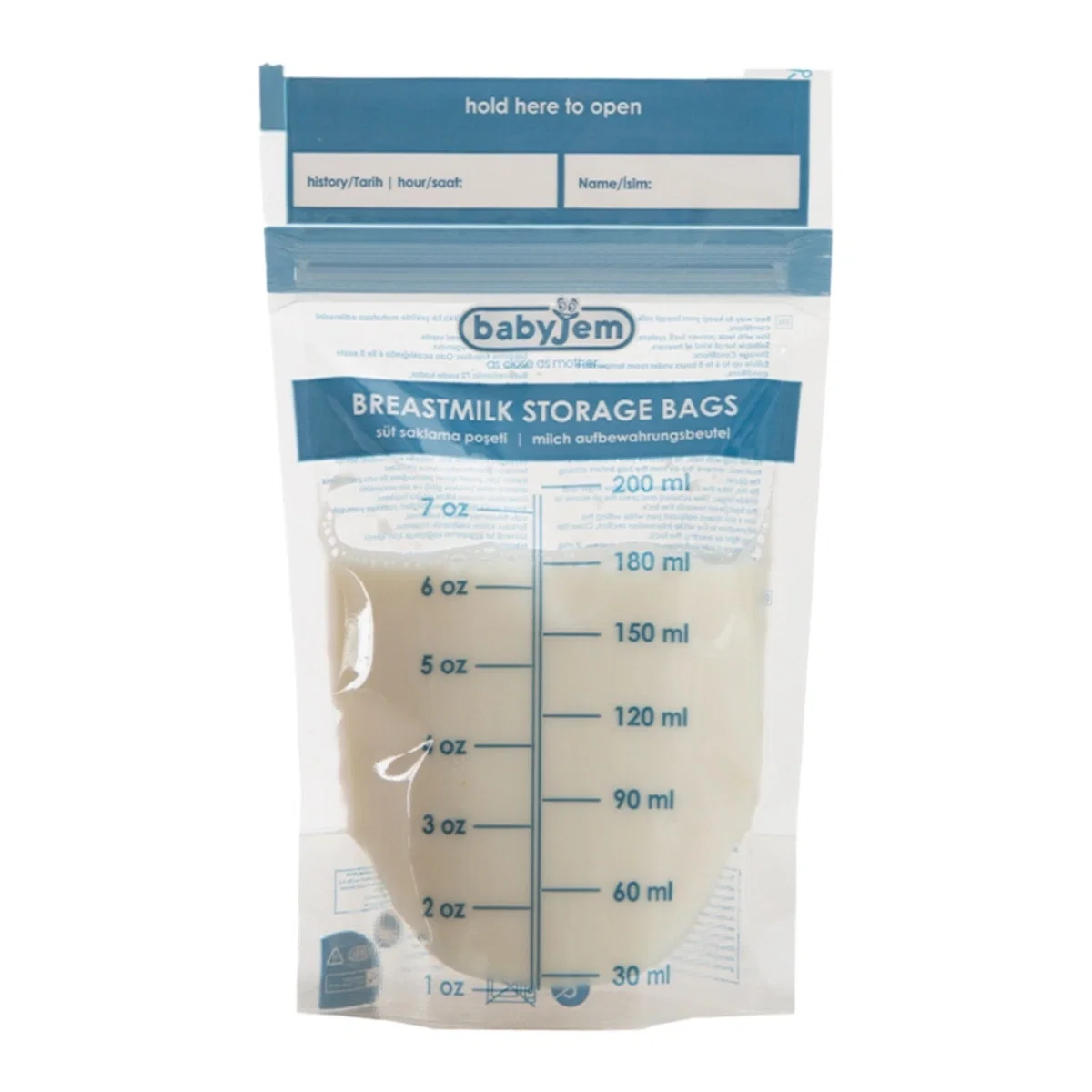 Set 25 pungi pentru stocarea laptelui matern BabyJem 0luni + [5]