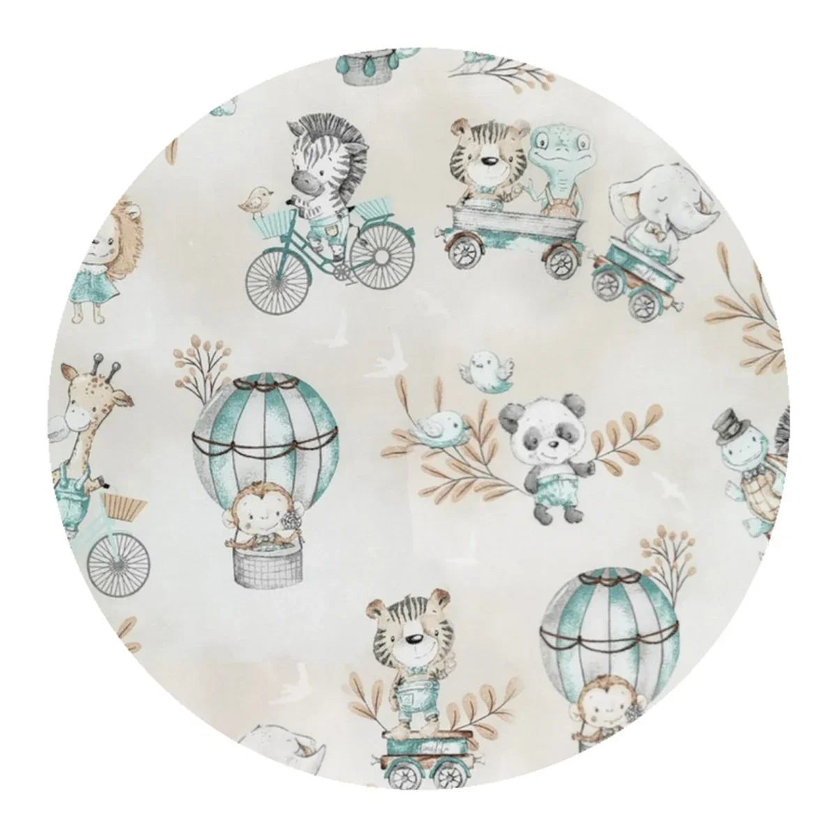 Set 3 cosuri rotunde, MimiNu, Dimensiuni 50x35 cm, 35x30 cm, 19x23 cm, bumbac, Zoo on Bikes Nugat [1]