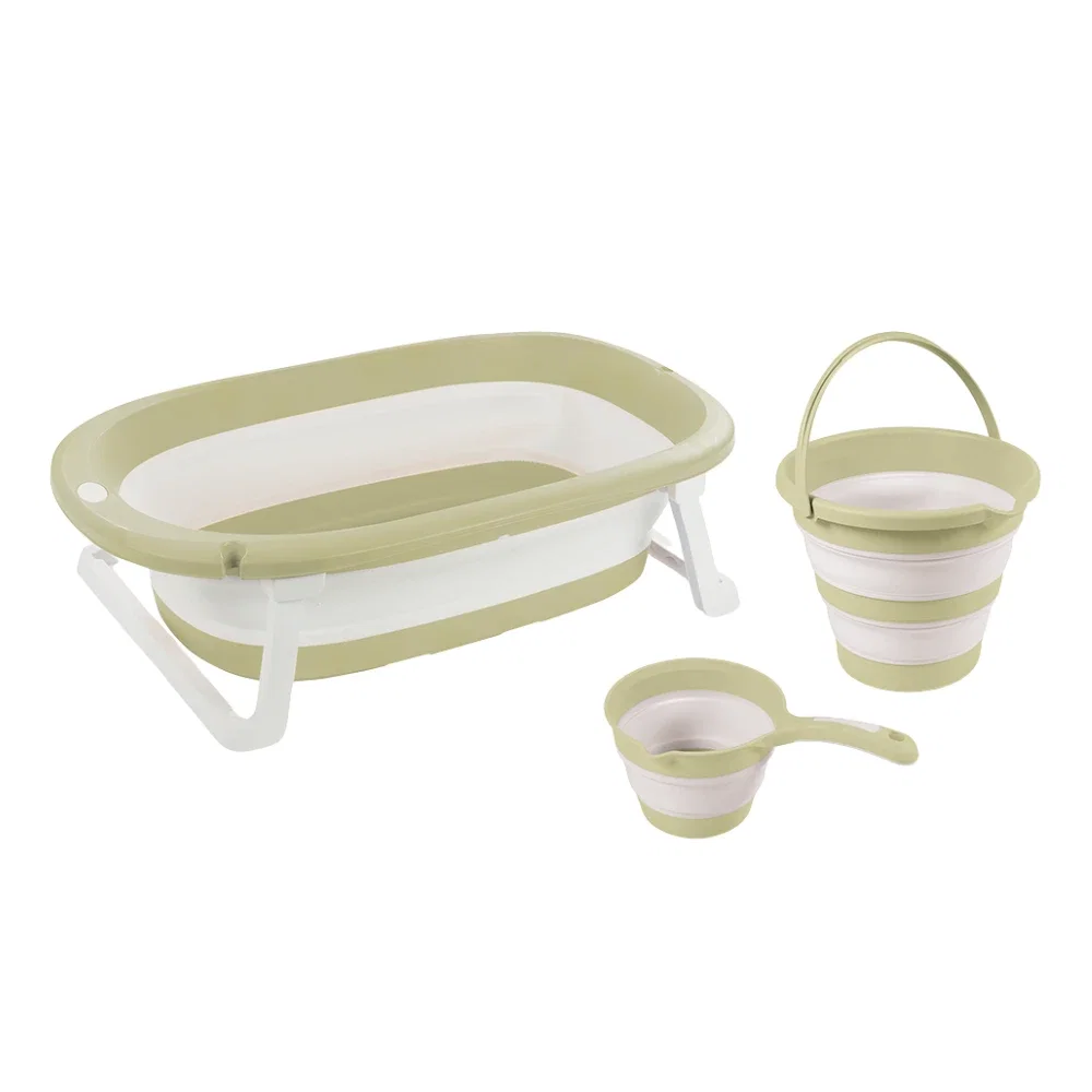 Baita celor mici - Set 3 in 1 cu cadita pliabila - Verde eco Dolu Nuve 6 luni+