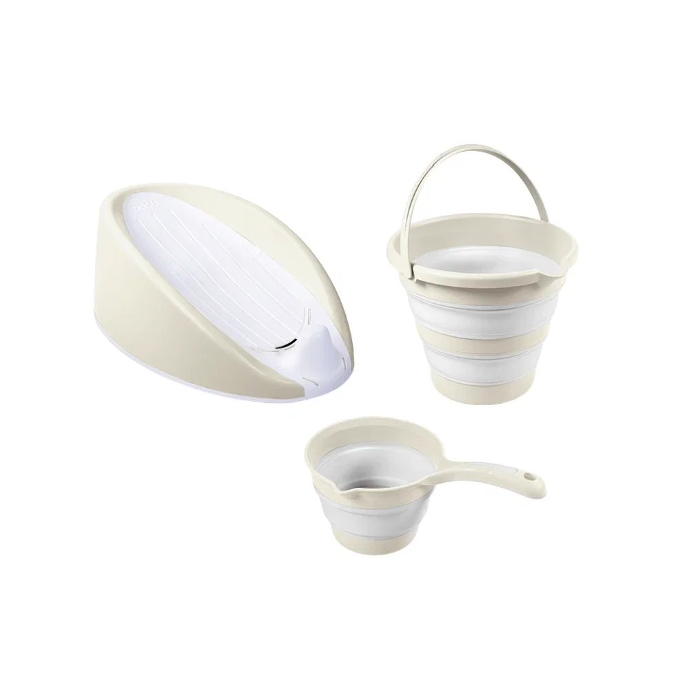 Suporturi si scaune baita - Set 3 in 1 cu suport anatomic pentru cadita - Bej Dolu Nuve 6 luni+