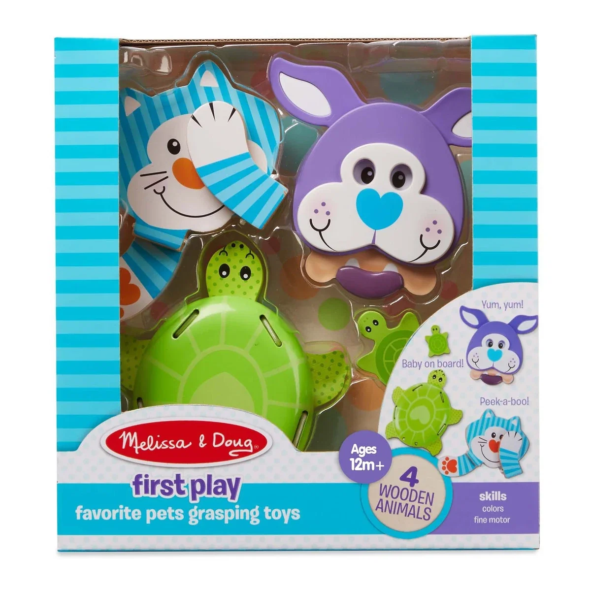 Jucarii din lemn - Set 3 jucarii pentru motricitate Animale de companie - Melissa & Doug 1 an