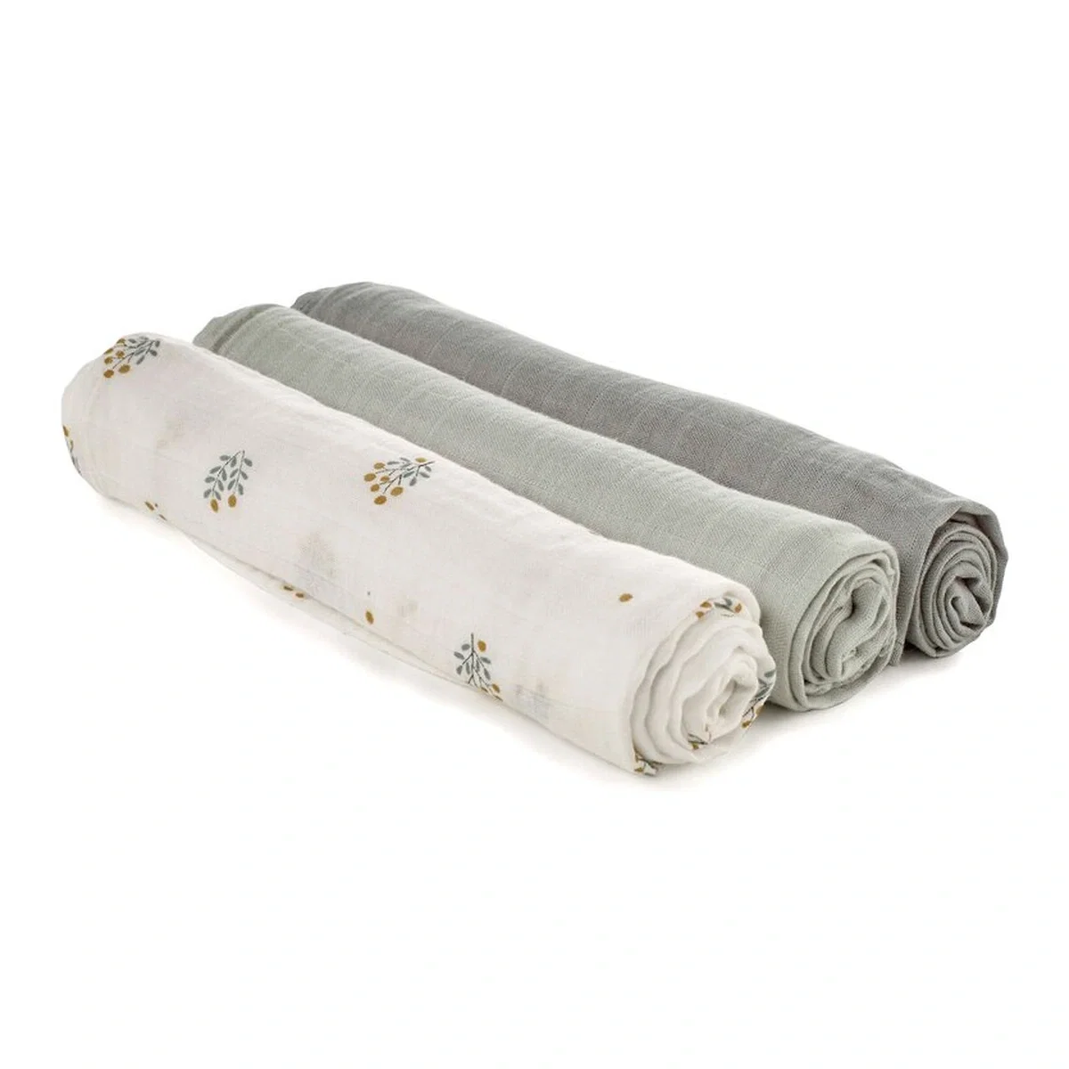 Set 3 scutece, Jane, muselina de bambus, Hipoalergenice, 80 x 80 cm, Botanic [1]