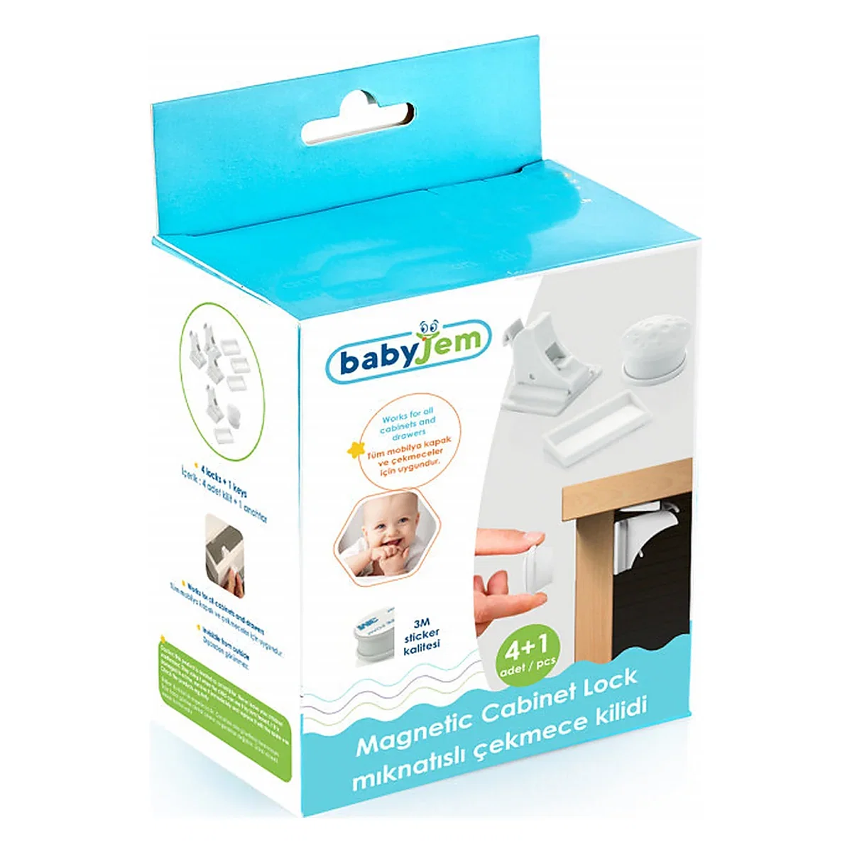 Set 3 sigurante magnetice pentru usi de dulapuri si sertare BabyJem [4]